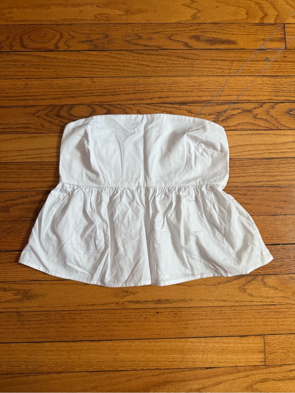 a new day White Strapless Smocked Top